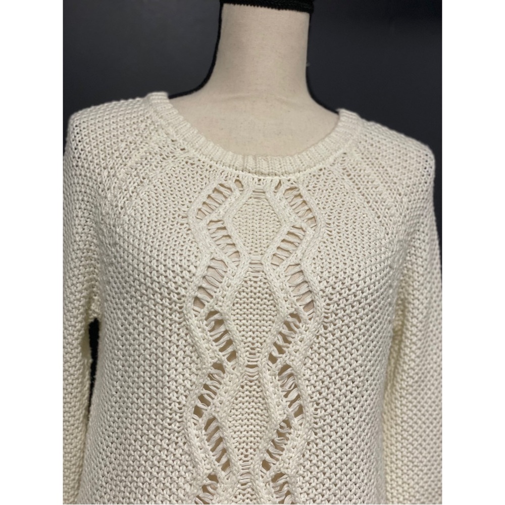 Cynthia Rowley Button-Back Knit Sweater White Size S - Picture 2 of 4